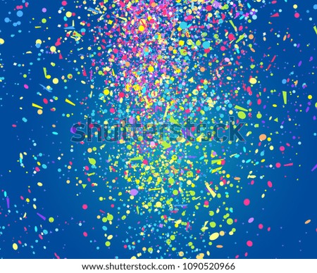 Texture with colored confetti on dark background. Pattern for design. Print for polygraphy, posters, textiles. Greeting cards. Explosion. Firework