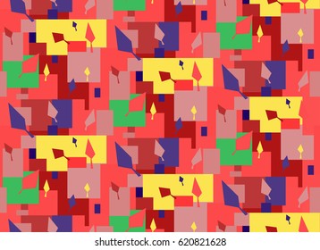 Texture in colored shades. Seamless fon with abstract elements. Simple cute vector pattern in small-scale elements on the colored background. Seamless background for wallpapers, print, fabric design.