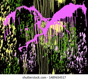 Texture of colored splashes. Colorful blots spray background. Vector illustration on isolated background.