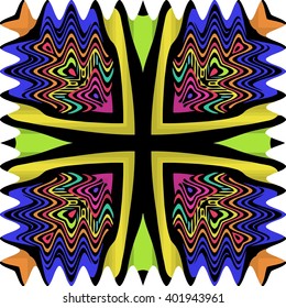 texture of colored symmetrical pattern of lines forming elements of geometric figures