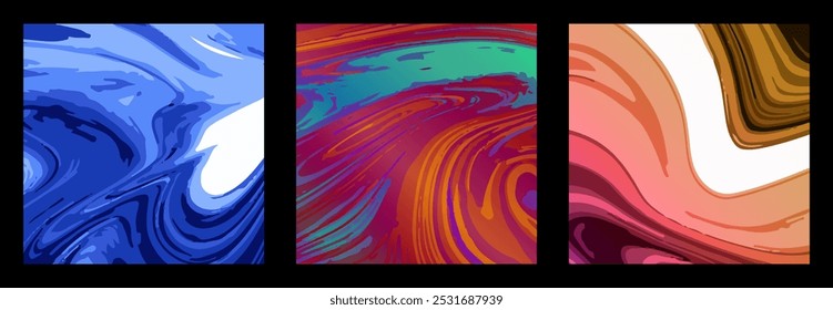 The texture of colorful marble patterns. The illusion of a colored liquid. Colored abstract background. Interior design, paintings, covers and creative ideas