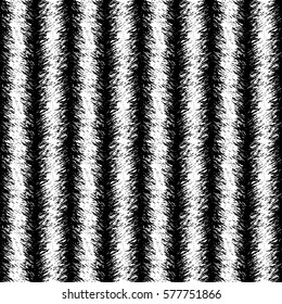 Texture combed in different directions in soft wool. Seamless black and white pattern of the carpet.