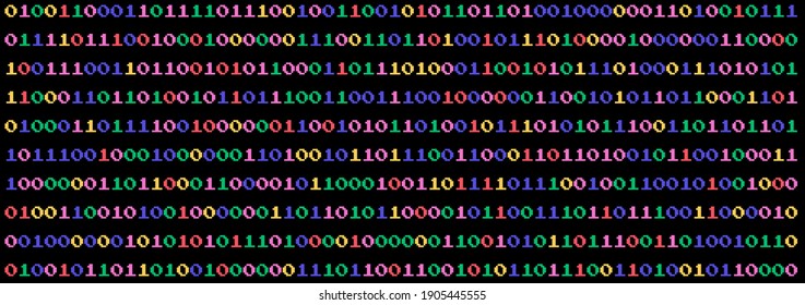 Texture composed by a sequence of zero and one number. Abstract futuristic cyberspace with binary code, matrix background with digits.