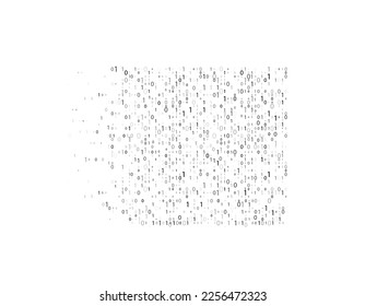 Texture composed by a sequence of zero and one numbers on a white background