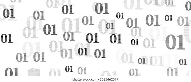 Texture composed by a sequence of zero and one numbers on a white background