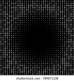 Texture composed by a sequence of zero and one numbers on a dark background