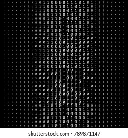 Texture composed by a sequence of zero and one numbers on a dark background