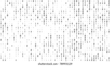 Texture composed by a sequence of zero and one numbers on a white background