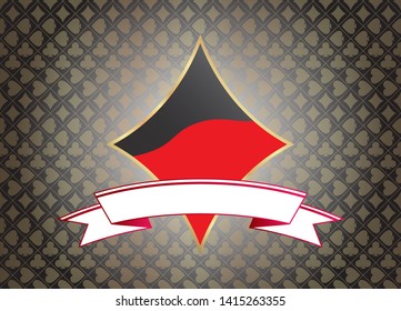 Texture composed from volume card symbol. Background with card suits