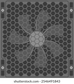 texture of a computer cooler behind a perforated grille