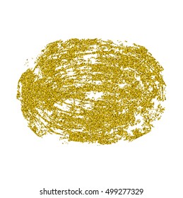 Texture of confetti sparkles gold glitter. The rough brush strokes. Vector design.
