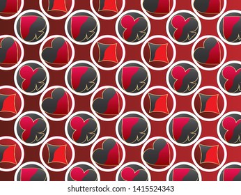 Texture consisting of playing card symbols.Card Suit Background