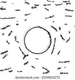 The texture consists of a circular frame with a shadow and noise-distorted spots and lines around it.