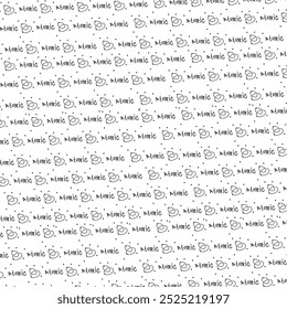 The texture consists of dots and the repeating word "atomic."