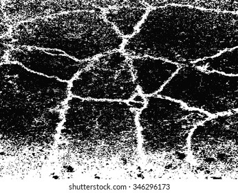 Texture cracked asphalt wall useful as a background black and white
