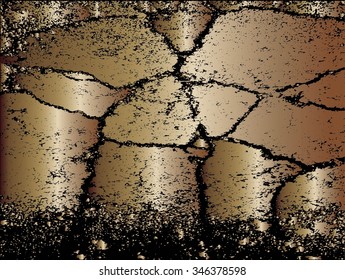 Texture cracked asphalt wall useful as a background gradient