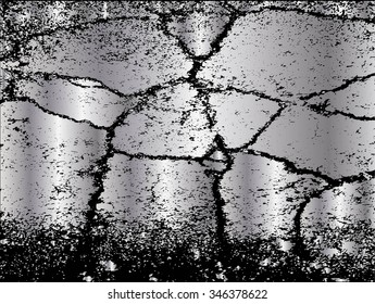 Texture cracked asphalt wall useful as a background gradient