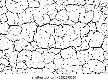 Texture cracks black and white background. Monochrome abstract seamless pattern. Cracked earth. Modern stylish design. Structure cracking ground. Dry surface soil. Distressed cracks. Grunge background