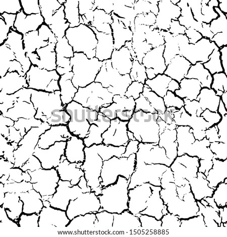 Texture cracks black and white background. Monochrome abstract seamless pattern. Cracked earth. Modern stylish design. Structure cracking ground. Dry surface soil. Distressed cracks. Grunge background