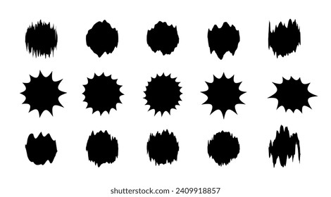 Texture cracks collection. Set of destruction hole. Vector illustration 