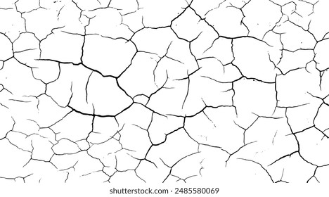 The texture of the cracks. The cracks grunge background. Texture Vector.. Cracked ground. Structure of cracks. Cracks in the texture of dry soil surface.