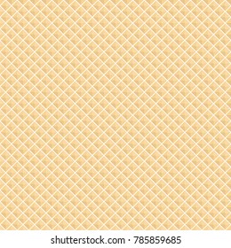 Texture is creamy waffles, seamless pattern. Vector flat illustration.