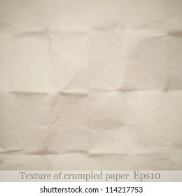 Texture of crumpled paper. Vector  illustration.