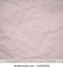 Texture of crumpled paper. Vector illustration.