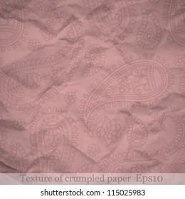 Texture of crumpled paper. Vector  illustration.