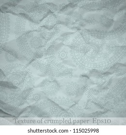 Texture of crumpled paper. Vector  illustration.