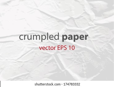 Texture of crumpled paper. Vector illustration.