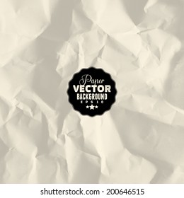 Texture of crumpled paper. Vector illustration.
