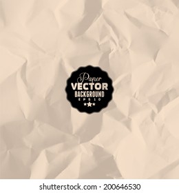 Texture of crumpled paper. Vector illustration.