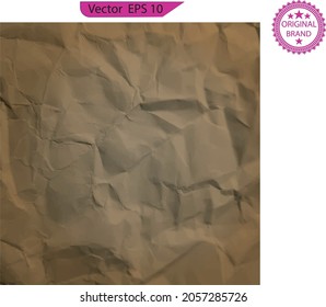 Texture of crumpled paper. Vector illustration. Sheet of old crumpled paper, crumpled paper texture.