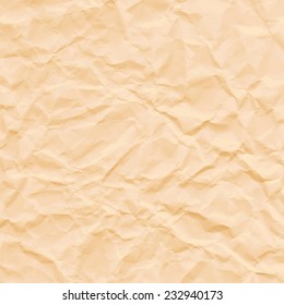 Texture of crumpled sepia paper. Vector illustration