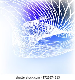 texture curved grid 3d rendering illustrations vector