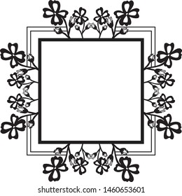 Texture cute flower frame, vintage card, style elegant. Vector