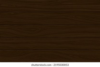 Texture of dark brown wooden boards. Dark Wood Background Vector.