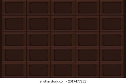 texture of dark chocolate tablet in horizontal rectangles