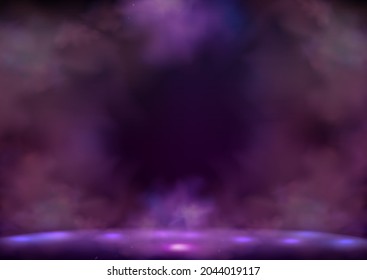 Texture dark concrete floor with mist or fog
