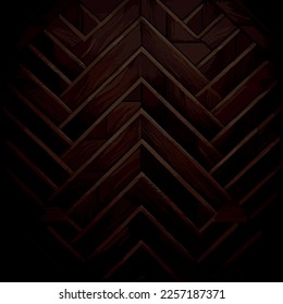 Texture of dark wood parquet with knots, board background - Vector illustration