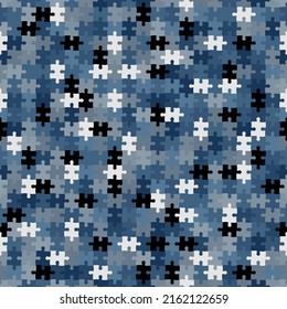 Texture decorative camouflage seamless pattern. Abstract vector puzzle illustration. Modern stylish ornament texture for wrapping paper, carpet, bathroom tiles or clothing textile print