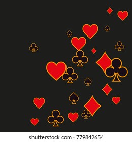 Texture depicting the chaotic characters in suits of playing cards.Vector illustration for print, textile, paper