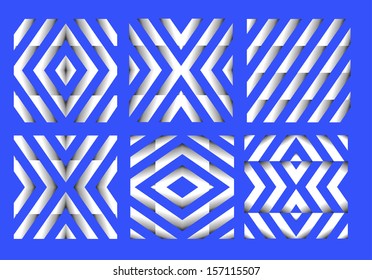 texture from different figures on a blue background