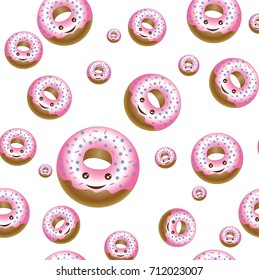 Texture of different size donuts seamless background