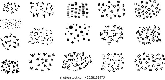 Texture drawn in Ink Style,Texture for Background Design Set,Hand Drawn Effects set,Collection For Cards and Prints.