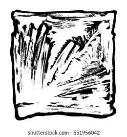 Texture of dry brush. black and white texture painted with a brush. Grungy background