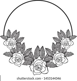 Texture elegant flower frame, wallpaper shape of card. Vector