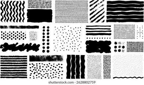 Texture elements vector set,isolated hand drawn patterns parts spots,dots,lines,ink splashes, 
spray paint,urban grunge overlay design elements