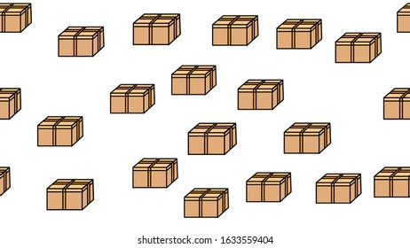 Texture endless seamless pattern from flat icons of gift boxes, love items for the holiday of love Valentine's Day February 14 or March 8 on a white background. Vector illustration.
